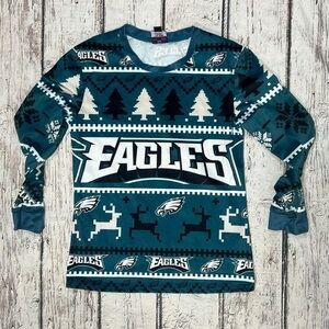 Philadelphia Eagles Ugly Sweater Style Lightweight Long Sleeve Shirt